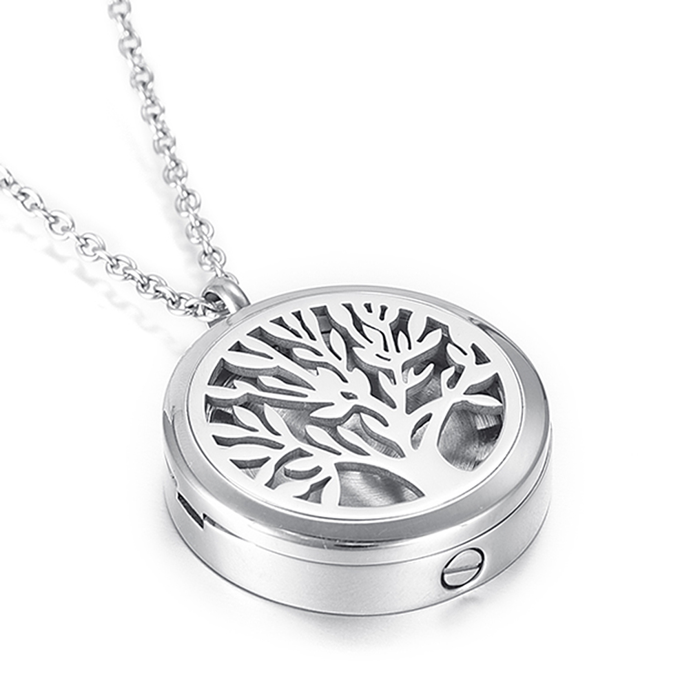 Diffuser Necklace Locket - Tree of Life Cremation Urn Pendant