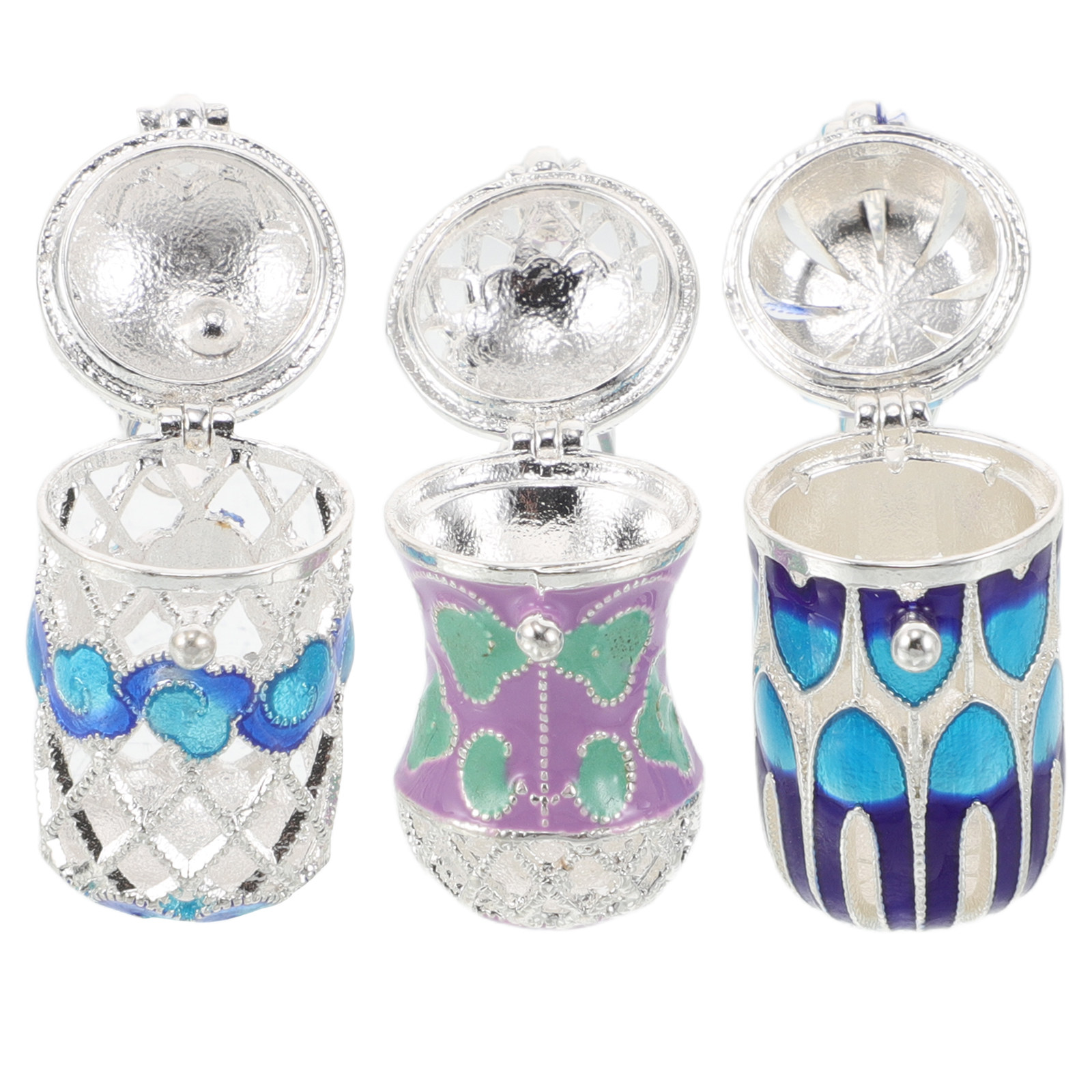 Diffuser Necklace Locket - 3Pcs Mini Hollow Enamel Perfume Locket