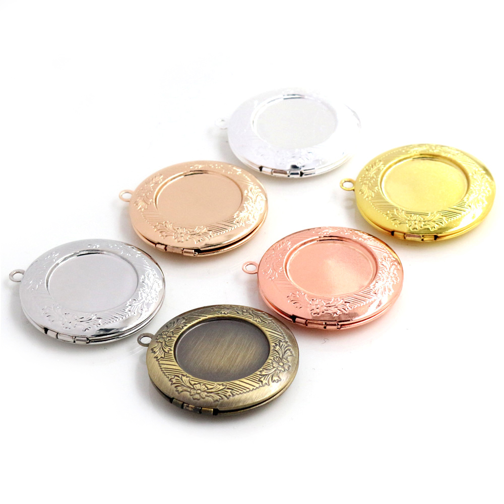Diffuser Necklace Locket - 2pcs Inner 20mm Photo Locket Pendants