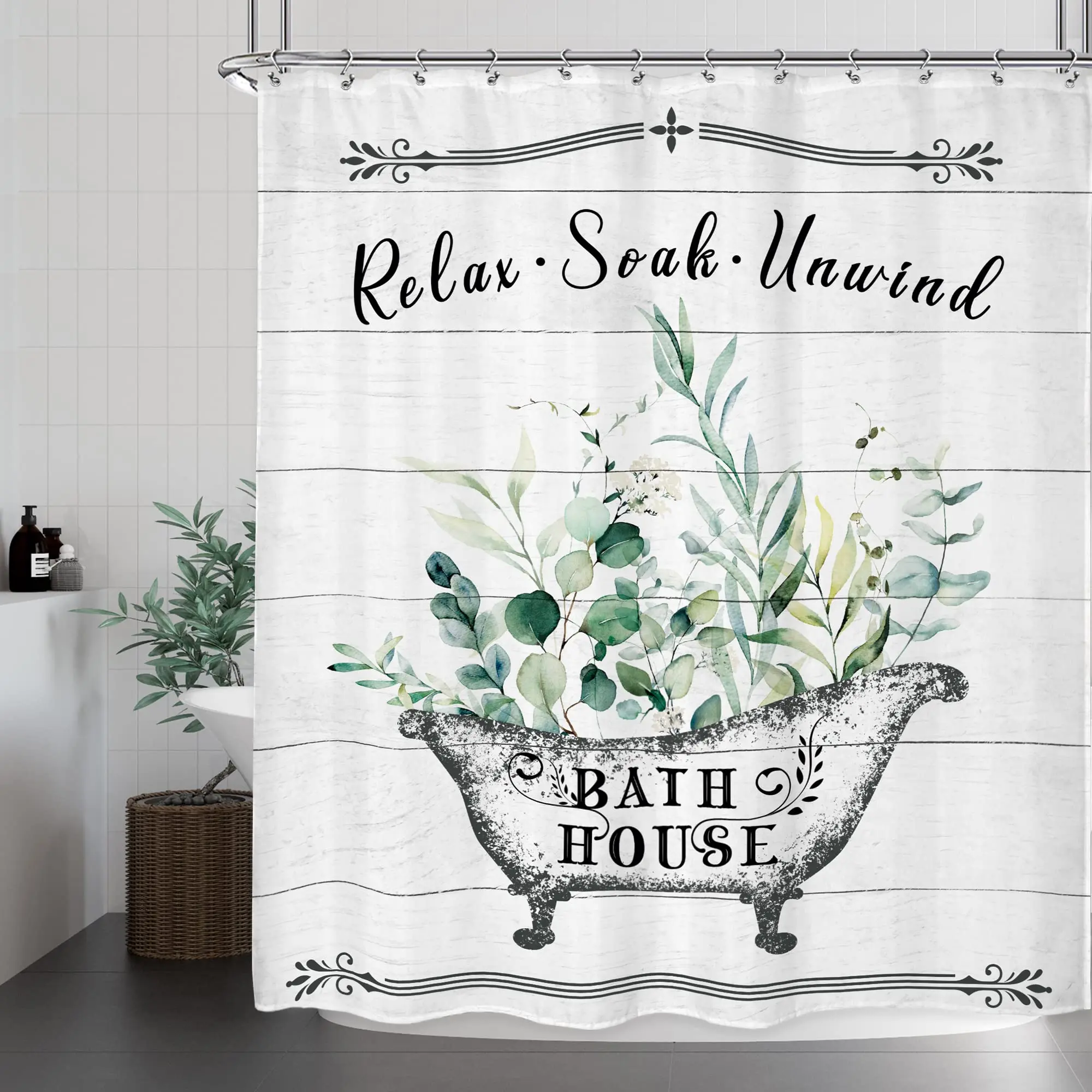 Potpourri Dried Flower - Vintage Floral Bathroom Shower Curtain Leaf