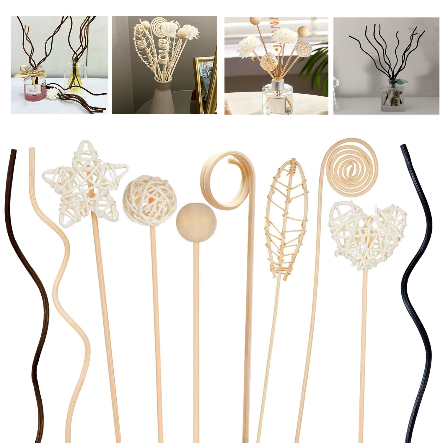 5/15Pcs Long Wavy Rattan Reed  - огляд і ціна Home Fragrance Diffuser Refills