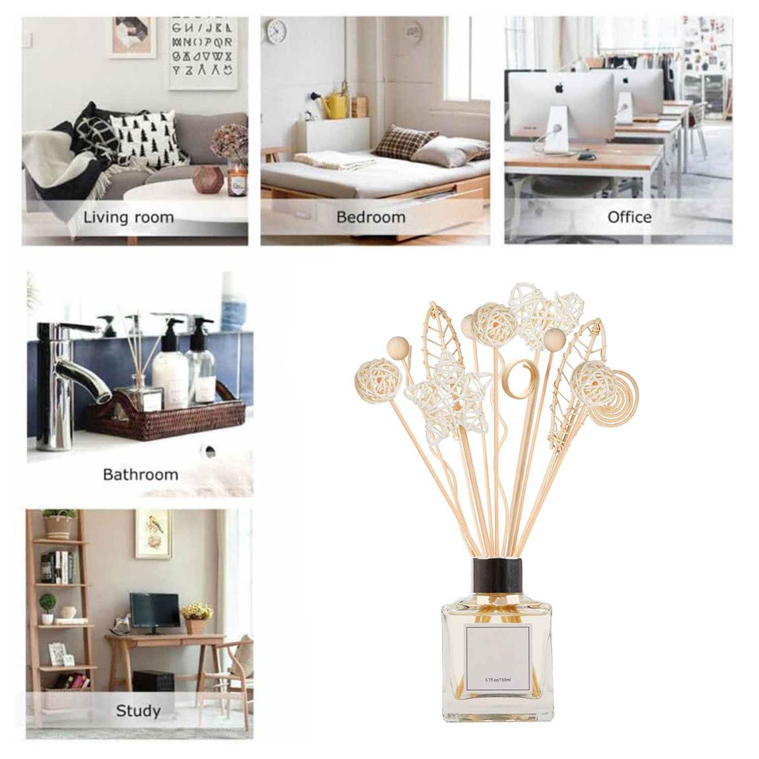 5/15Pcs Long Wavy Rattan Reed  - огляд і ціна Home Fragrance Diffuser Refills