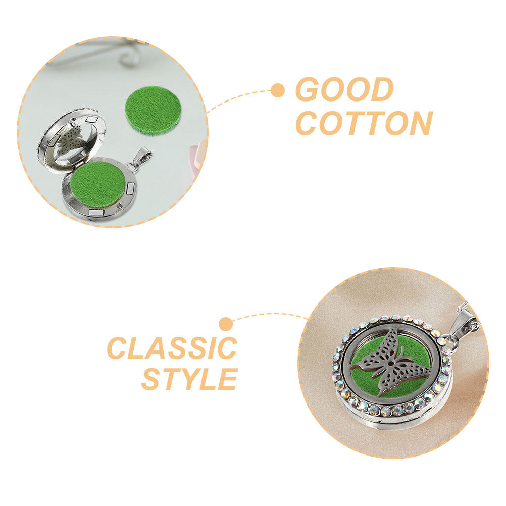 50Pcs Round Cotton Aroma Pads  - огляд і ціна Diffuser Necklace Locket
